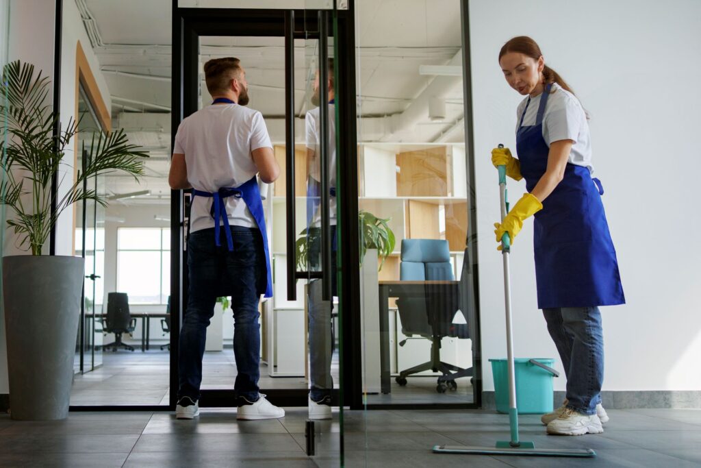 Our team performing office cleaning in Melbourne